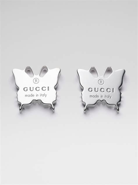 gucci butterfly silver earrings